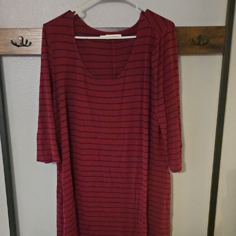 Striped Maurices Red Women's Top